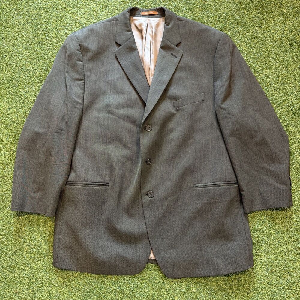 Michael Kors Mens 50R Brown Houndstooth 3-Button Sport Coat Suit Jacket Macys